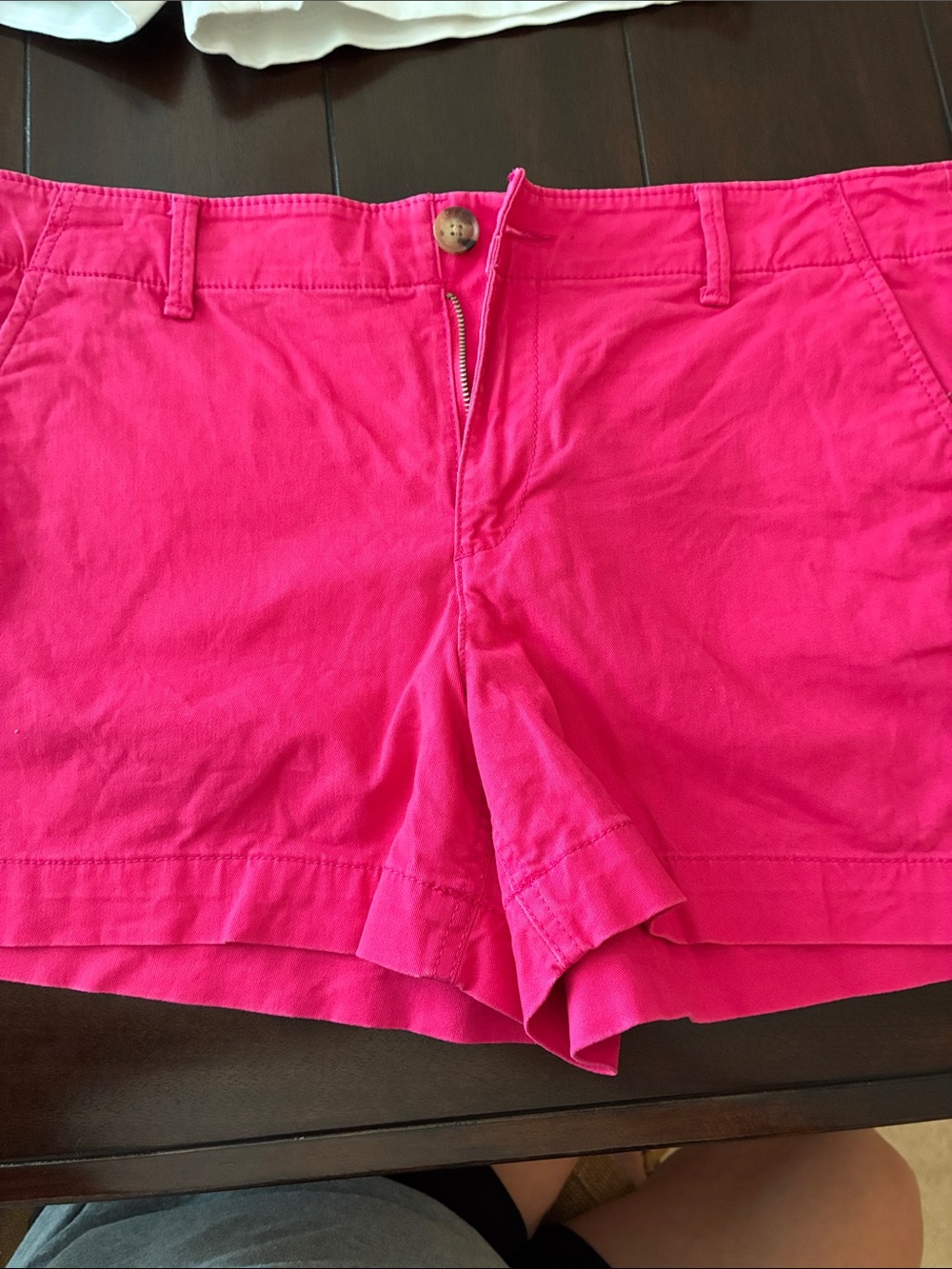LOFT Bright Pink Cotton Blend Bermuda Shorts